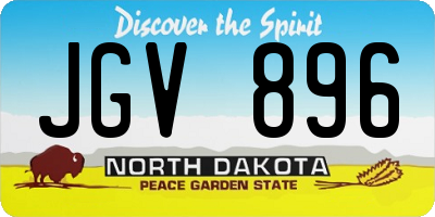 ND license plate JGV896