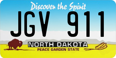 ND license plate JGV911
