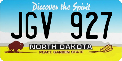 ND license plate JGV927