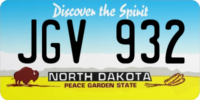 ND license plate JGV932