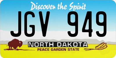 ND license plate JGV949