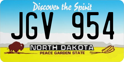 ND license plate JGV954