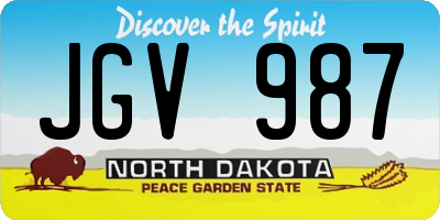 ND license plate JGV987