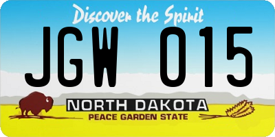 ND license plate JGW015