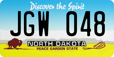 ND license plate JGW048