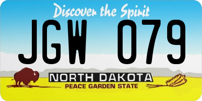 ND license plate JGW079