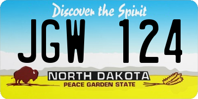 ND license plate JGW124