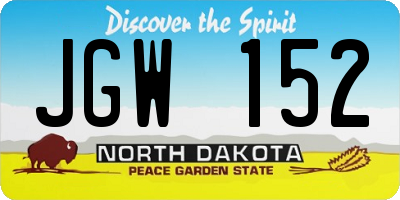 ND license plate JGW152