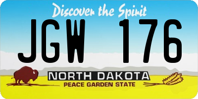 ND license plate JGW176