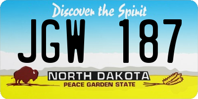 ND license plate JGW187