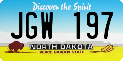 ND license plate JGW197