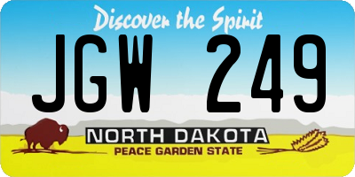 ND license plate JGW249