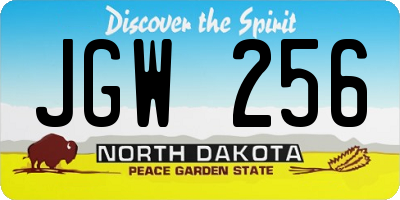 ND license plate JGW256