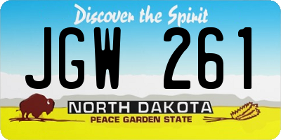 ND license plate JGW261