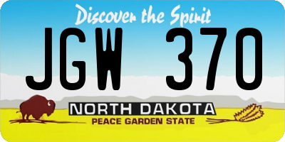 ND license plate JGW370