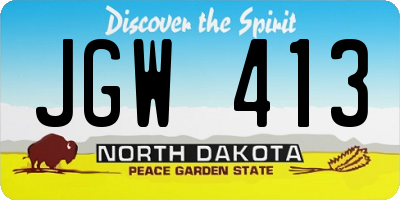 ND license plate JGW413