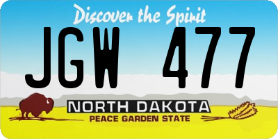 ND license plate JGW477