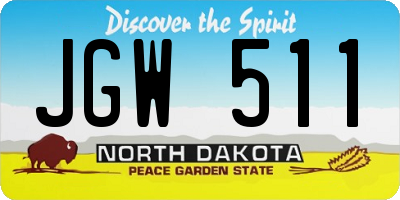 ND license plate JGW511