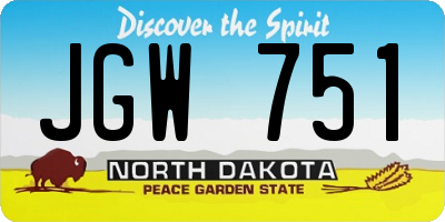 ND license plate JGW751