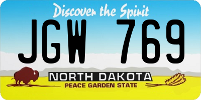 ND license plate JGW769