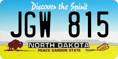 ND license plate JGW815