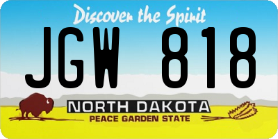 ND license plate JGW818