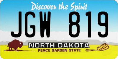 ND license plate JGW819