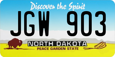 ND license plate JGW903