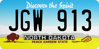 ND license plate JGW913