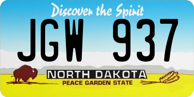 ND license plate JGW937