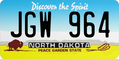 ND license plate JGW964