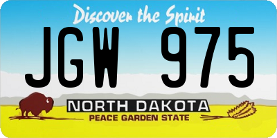 ND license plate JGW975