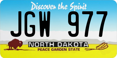 ND license plate JGW977