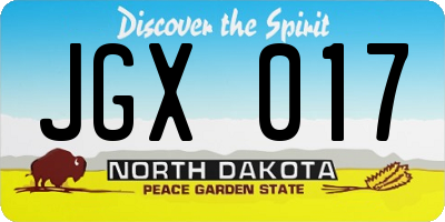 ND license plate JGX017