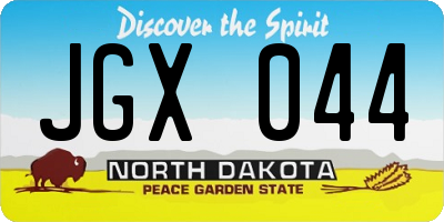 ND license plate JGX044