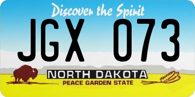 ND license plate JGX073