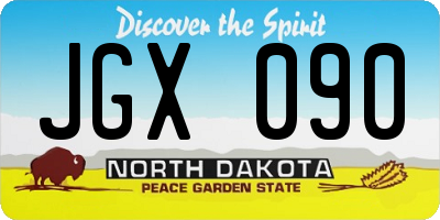 ND license plate JGX090