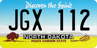 ND license plate JGX112