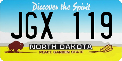 ND license plate JGX119