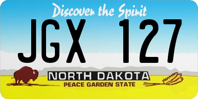 ND license plate JGX127