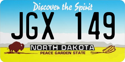 ND license plate JGX149