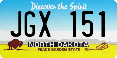 ND license plate JGX151