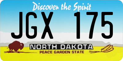 ND license plate JGX175