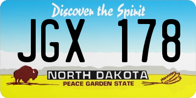 ND license plate JGX178