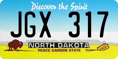 ND license plate JGX317