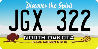 ND license plate JGX322