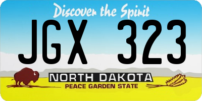 ND license plate JGX323
