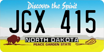 ND license plate JGX415