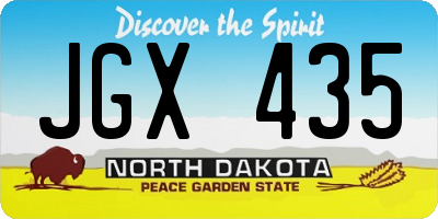 ND license plate JGX435