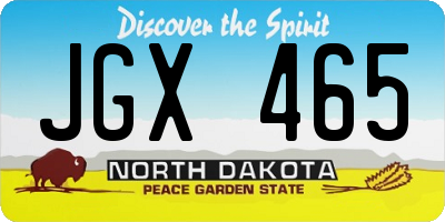 ND license plate JGX465